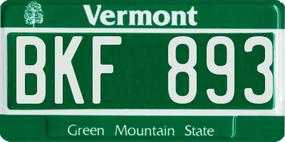 VT license plate BKF893