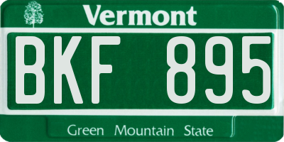 VT license plate BKF895