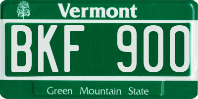 VT license plate BKF900