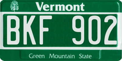 VT license plate BKF902