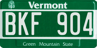 VT license plate BKF904