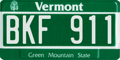 VT license plate BKF911