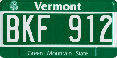 VT license plate BKF912