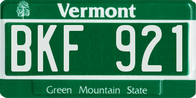 VT license plate BKF921