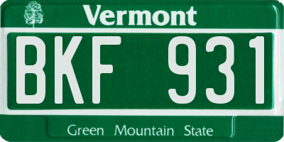 VT license plate BKF931