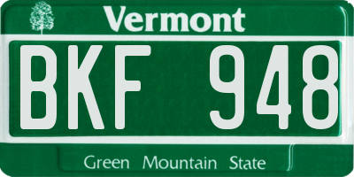 VT license plate BKF948