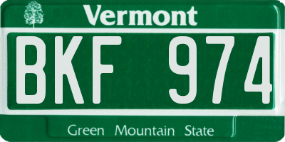 VT license plate BKF974