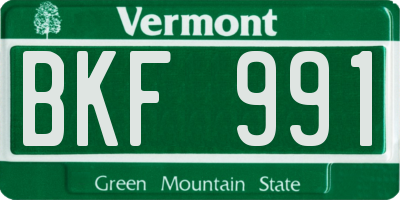 VT license plate BKF991