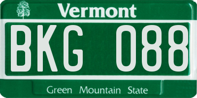 VT license plate BKG088
