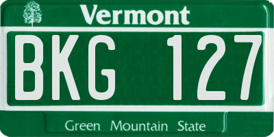 VT license plate BKG127
