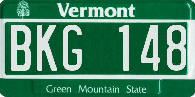 VT license plate BKG148
