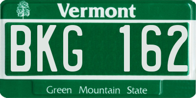 VT license plate BKG162