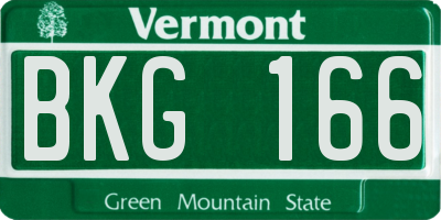 VT license plate BKG166