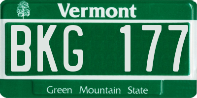 VT license plate BKG177