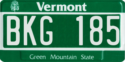 VT license plate BKG185