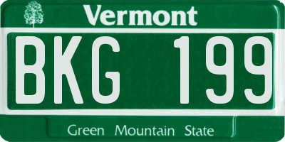 VT license plate BKG199