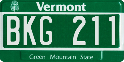 VT license plate BKG211