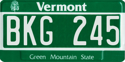 VT license plate BKG245