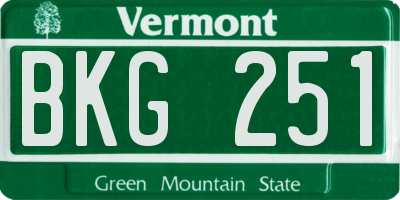 VT license plate BKG251