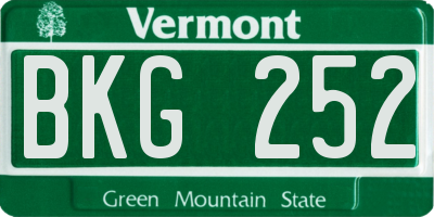 VT license plate BKG252