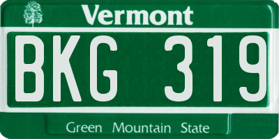 VT license plate BKG319