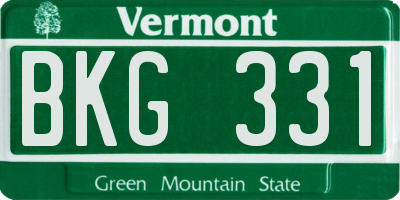 VT license plate BKG331