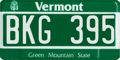 VT license plate BKG395