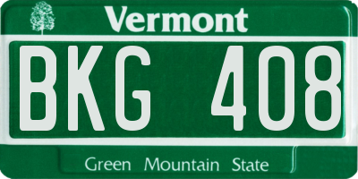 VT license plate BKG408