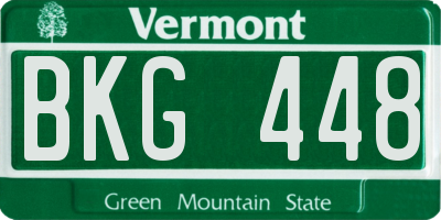VT license plate BKG448
