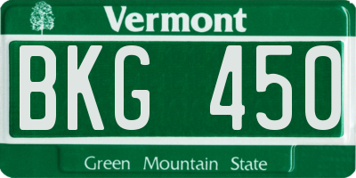 VT license plate BKG450