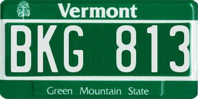 VT license plate BKG813