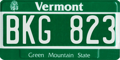 VT license plate BKG823