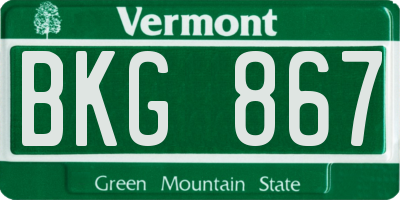 VT license plate BKG867