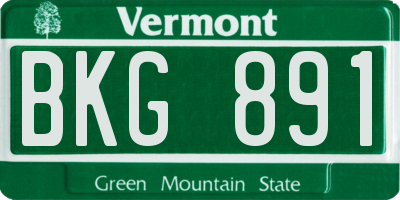 VT license plate BKG891