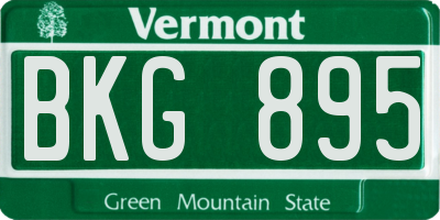 VT license plate BKG895