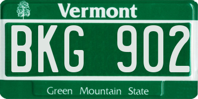 VT license plate BKG902