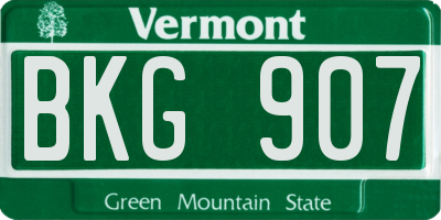 VT license plate BKG907