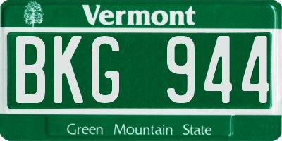 VT license plate BKG944