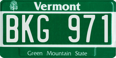 VT license plate BKG971