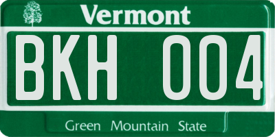VT license plate BKH004