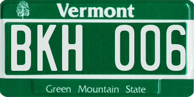 VT license plate BKH006