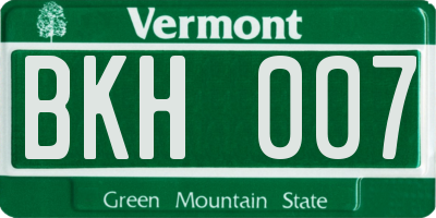 VT license plate BKH007