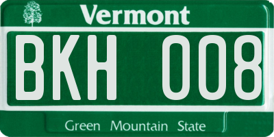 VT license plate BKH008