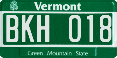 VT license plate BKH018