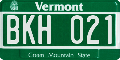 VT license plate BKH021