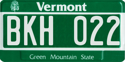VT license plate BKH022