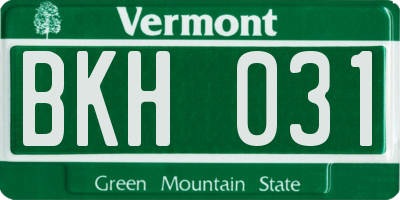 VT license plate BKH031