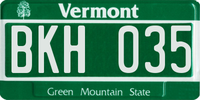 VT license plate BKH035