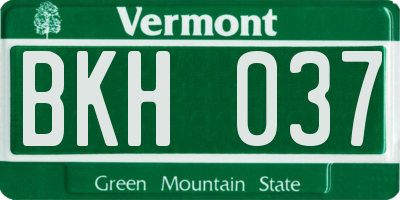 VT license plate BKH037