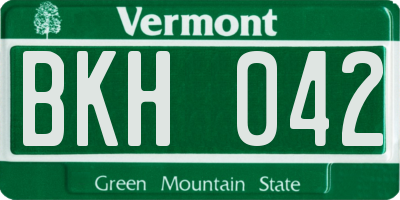 VT license plate BKH042